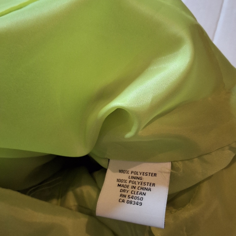 Nipon Boutique Lime Green Jacquard Dress Jacket Set Formal 4 - Picture 7 of 14